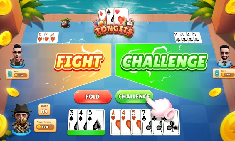 Traditional Tongits Melding & Fight Showdown